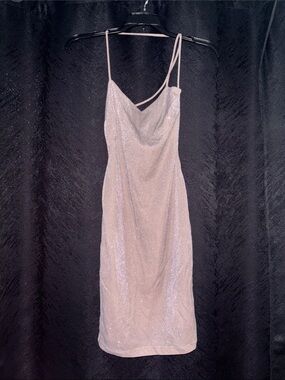 4 for $25  Windsor Iridescent Pale Pink Cowl Mini Dress